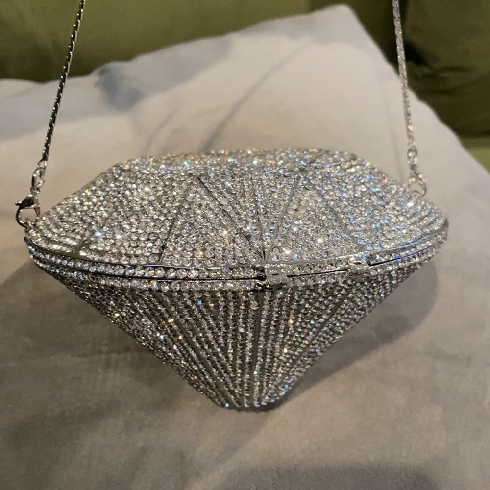 Silver diamond Clutch